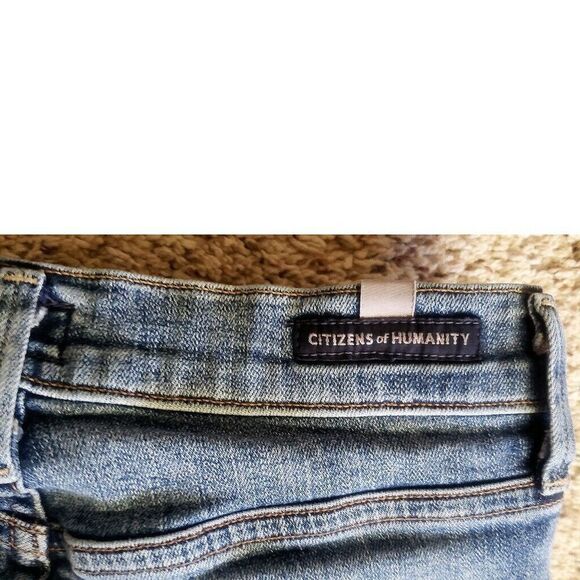 C Of H Jeans 24 Blue Denim Citizens of Humanity Rocket Crop High Rise Skinny - Picture 5 of 9